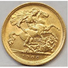 AUSTRALIA 1906 . HALF 1/2 SOVEREIGN . SYDNEY . GOLD